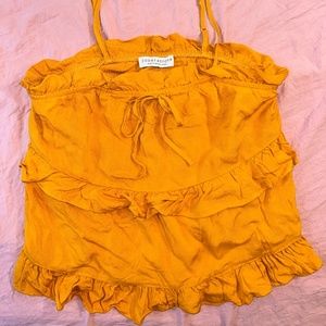 Paper Crane Yellow Ruffle Tank